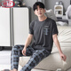LangSha (LangSha) extra large size men's modal pajamas plus fat pajamas summer thin loose casual home clothes short-sleeved trousers suit ALS9905 L men [100-125Jin [Jin equals 0.5 kg]]