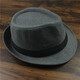 Oath to be a top hat for men, middle-aged and elderly, high-end spring and summer hats, high-end summer people, autumn and winter woolen woolen British fashion jazz hats, cloth and woolen material, light gray M (56-58cm)