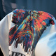 
Beihai 2 Lane American heavyweight short-sleeved T-shirt men's new summer high-end trend Indian print versatile T-shirt Black [JSW9903#] 3XL suitable for 151-165Jin [Jin equals 0.5 kg]