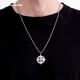 Miss JuJupt950 Platinum Vajra Pendant Men's Platinum Ring Cross Shape Pendant Rotatable Pendant Width 30mm 14.8-15.0g + Free Black Leather Rope,