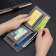 Cnoles wallet men's short multi-function leather wallet card bag multiple card coin wallet birthday gift for boyfriend husband Dream gray