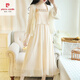 
Pierre CARDIN (PIERRE CARDIN) new Chinese style suspender skirt for women in summer new fashionable age-reducing chiffon sunscreen jacket dress two-piece set apricot skirt 698 S