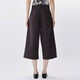 JNBY [Same Model in Shopping Mall] 25 summer new casual pants for women wide-leg cropped pants 5P5E11980 215/dark gray-brown S
