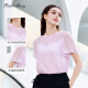 Pinkmary -Hemd für Frauen 2025 Frühlings- und Sommer Neue komfortable Mulberry Silk Fashion Commuter Style Top PMAOS1105 Pink Purple S