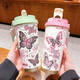 Yonghuan Butterfly Copa Termal de acero inoxidable Gran capacidad Paja Copa de agua portátil Girls 2025 Café de alta precisión BXAD6194 Cubierta de cerámica de 520 ml de 520 ml