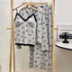 
S.SOFEA gray lace with chest pads for women three-piece pajamas for outdoor wear for spring, summer and autumn student style three-piece set WX13803 gray (with chest pads) 170 M (80-100Jin [Jin equals 0.5 kg])