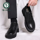 Woodpecker Black Casual Leather Shoes Men's Genuine Leather 2025 New Spring British Style Business Formal Wear Big Toe Work Trendy Shoes Black Four Seasons 717 Woodpecker 45
