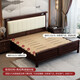 
Laisda new Chinese style black gold solid wood bed master bedroom 1.8 meters double high-end light luxury wedding bed YF9904 1.8 full bed