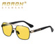 Aoron aoaon roron aoron roaon Neue Männer und Frauen modische polarisierte Sonnenbrille Retro Metal Sun Protection Sonnenbrille Trendy Decorative Sonnenbrille Erwachsener Sonnenschirm A695 Schwarzes Gold Frames Black Grey Blatt wie in dem detaillierten Seitengröße gezeigt