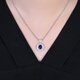 HEEKAIYI Sapphire Necklace for Women 18k Gold Diamond Pendant Luxurious Chinese Valentine's Day Birthday Gift for Wife and Girlfriend Selected Violet Sapphire Necklace 1.78 carats +18k Gold Chain