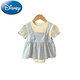 Disney (Disney) Kinderkleidung Baby Girl Summer Anzug Baby Ein Typ Blue Blumen-Hosenträger Rock Puff Kurzärärmelte Onesie Zwei Stücke Vergewaltigung Blumenanzug Kinder tragen 66