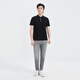 Lilang [mismo estilo en el centro comercial] Polo de punto de punto para hombres, verano, nuevo estilo de manga corta, una camisa de polo para hombres de negocios transpirable y cómoda negra (25xtx5012s) M 165/80a