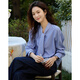 Demana, Korean-style Omni, spring gentle cloud-like cotton collared striped shirt, hidden flesh shirt, women's top