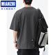 Cotton heavy cotton short-sleeved T-shirt for men's summer loose casual half-sleeved top American fashion brand embroidered round neck T-shirt 6211 coffee XL suitable for 145-160Jin [Jin equals 0.5 kg]