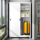 
Kashiman sun protection and waterproof rust balcony cabinet storage cabinet steel outdoor debris large capacity integrated wall storage cabinet free installation service-light yellow height 1500* width 825* depth 550mm