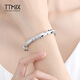 TTMIX women's pt950 platinum bracelet with temperament, rhombus-shaped platinum bracelet, birthday gift, 58mm, weight 28.76g, width 7.7mm