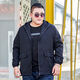 Fhhuabd Plus Fat Jacket Fat Jacket Fat Jaqueta delgada Spring and Autumn Flow Tend tendencia Top Clothing 826 Spring and Autumn Black l 100-120Jin [Jin equivale a 0.5 kg]