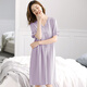 Nightgown modal pour femmes Pyjamas d'été modaux d'été pour femmes 2025 Nouveaux manches minces de grande taille de grande taille M686 Violet 3xl [160-180jin [Jin est égal à 0,5 kg]]]