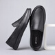 
Spider King leather shoes for men's autumn new casual shoes for men's soft sole middle-aged and elderly daddy beans shoes 9925 black hollow style 38