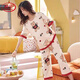 Langsha-Pyjama für Frauen im Sommer 2025 Neuer kurzärmeliger Anzug loser Frühling und Sommer können außerhalb von Heimkleidung getragen werden. Kurzärärmelte geschnittene Hosen 677 2xl empfohlen 125-135jin [Jin ist 0,5 kg]