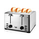 Fat Donglai same style supermarket bread machine stainless steel toast home commercial hotel toaster 4 slices breakfast sandwich toast stainless steel color