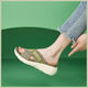 Markenausschnitten Clearance Spezielle Lederschuhe für Frauen im Sommer Outdoor Mutter Sandalen 2025 Neue Sandalen im britischen Stil Grün Softer Sohle 37 Standardcode