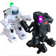Somatosensory remote control battle robot children's interactive black technology double boxing fighting toys black and white combination robot, handheld battery screw, official standard configuration