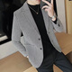 NJSKAKW suit men's middle-aged and young men's small suit tops for spring and autumn suit casual jacket slim fit plaid single thin 866 houndstooth-khaki M 170/88A Recommended 80-110Jin [Jin equals 0.5 kg]