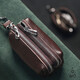 Bolsa de llave japonesa, bolsa de almacenamiento de automóviles de gran capacidad masculina y femenina, billetera de monedas, bolsa de llave de hebilla multifunción de cuero genuino, billetera de doble capa