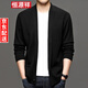 Hengyuanxiang spring and autumn wool casual jacket for men V-neck solid color knitted cardigan versatile middle-aged and young sweater men's outerwear camel XL 175