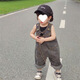 荣西图（RONGXITU）儿童裤子韩版2025春新款男女童复古牛仔背带裤宝宝可爱大连体裤 浅蓝收色背带裤 80 可开裆