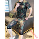 Kangourou cool européen à manches courtes de la mode d'été à manches courtes t-shirts à séchage rapide à la soie haut de gamme pour les tenues masculines un ensemble complet de beaux t 829 kaki costume xl adapté à 120-135 Jin [Jin est égal à 0,5 kg]