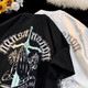 POUM short-sleeved T-shirt men's summer pure cotton 220g cross high street trendy brand half-sleeved pussy loose half-sleeved T-shirt YSXS-CM1484 white S