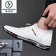Woodpecker men's height-enhancing shoes invisible inner height increase 6cm breathable summer casual white shoes height increase 8cm business men's shoes leather shoes 898 white leather + (8cm height increase) four seasons 40