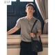 Wu Quanwan Amerikaner Henry Neck Waffel Kurzärmel Polo-Hemd Herren Sommersportness T-Shirt Muskel Halbärmel T-Shirt Top grau Stoff Upgrade 2xl 145 bis 160 Jin [Jin gleich 0,5 kg] Wearable