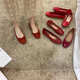 Jingpufei bow with shallow mouth flat single shoes women's ballet shoes red 2025 J683-4 red 40