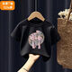 Short-sleeved thin cute style T-shirt children's summer suit 2025 trendy girls summer pure cotton baby girl fashionable top - SL 689# back bag T white 100 (recommended 22-30 Jin [Jin equals 0.5 kg])