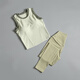 LULU Lulu Yoga Suit Women's Summer New Style Pilates Training Running Underwear Fitness Sports Vest Ivory White + Medium Gray L