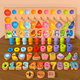 Peking Kinder digitaler Puzzle Bausteine ​​Spielzeugversammlung Montessori frühe Bildung 1-2 und ein halbes Jahre alt 3 Jungen 4 Mädchen und Babys 4 in One Fruit Logarithmic Boards sind größer, verdickt und verlängert 45