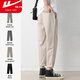 Huili casual pants for men spring and summer loose straight work clothes for men trousers for young people nine-point tapered handsome boy pants for men khaki gray [summer thin style] XL