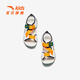 ANTA Children's Sandals Boys' Shoes 2026 Summer New Children's Outdoor Velcro Anti-Slip Open Toe Beach Shoes Soft Sole Shoes Ivory White/New Ink Blue/Xixia Orange-2 33