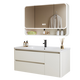 Katif Space Honeycomb Gabinete de baño de aluminio Mesa de lavado engrosado de cerámica Integrado lavado de baño Batio de baño Juego de gabinete de baño con [Arc Smart Mirror Mirror] F701
