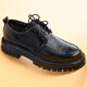 Bulipan Men's Wide Head Soft Soft Sof Sole Reultine En cuir chaussures Business Chaussures décontractées Sandales en cuir creux respirant trous frappés et semelle épaisse noire à lacets 15267-0 trous frappés en été 38 Ce modèle est une taille plus grande