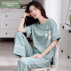 Langsha pajamas for women in summer 2025 new pure cotton thin loose home clothes short-sleeved trousers casual and can be worn out for 7371 L [recommended 100-120 Jin [Jin equals 0.5 kg]]