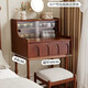 Zimu Yaju French Dressing Table French Medieval Retro Style Dressing Table Small Apartment Solid Wood Bedroom Bedside Makeup Design Dressing Table Ash Wood 80 Dressing Table + Stool