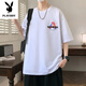 Playboy (PLAYBOY) teenager short-sleeved T-shirt boy 12-15 years old junior high school student handsome half-sleeved 13 big children summer T-shirt top JTTZ-W733 light blue 2XL 130 to 145 Jin [Jin equals 0.5 kg]