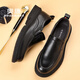 Aokang Leather Shoes Men's Slip-On Business Casual Shoes Genuine Leather Wedding Shoes Soft Sole Soft Surface Formal Shoes Middle-aged and Elderly Dad Shoes Black 1255114007H 40