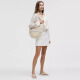 Lululemon Zitronen Sommer Monsun Gemüsekorb Bag Mode Frauenbeutel 25 neue Stil Baumwoll Häkelummelbetasche Handtasche Helle Farbe/Lavendelcreme Elfenbein/Lavendel 7l