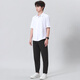 Goku Herrenanzug Shirt Set Teen Kurzarm No-Eisen Drop Top Light-professionelles Business-Forum-Interview Jobsuche weißes Hemd + schwarze Hosen 3xl Höhe 176-185 cm Gewicht 150-170jin [Jin entspricht 0,5 kg]