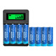 
Delipow No. 5 rechargeable battery fast charging set lithium battery camera fingerprint lock battery No. 7 1.5V lithium SN3294 No. 5 3404mWh [4 sections] blue No. 5 battery